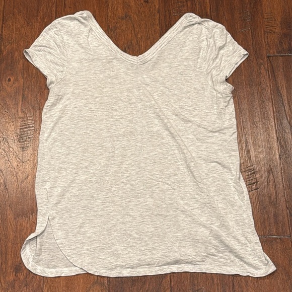 Heather Gray V-Neck Women's Top - Picture 7 of 8